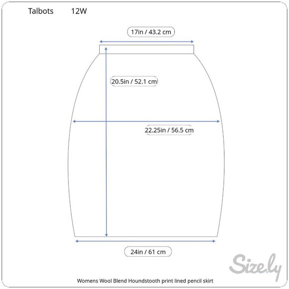 Talbots Women Blue Houndstooth Pattern Wool Blend Lined VTG Pencil Skirt 12W - Picture 7 of 7
